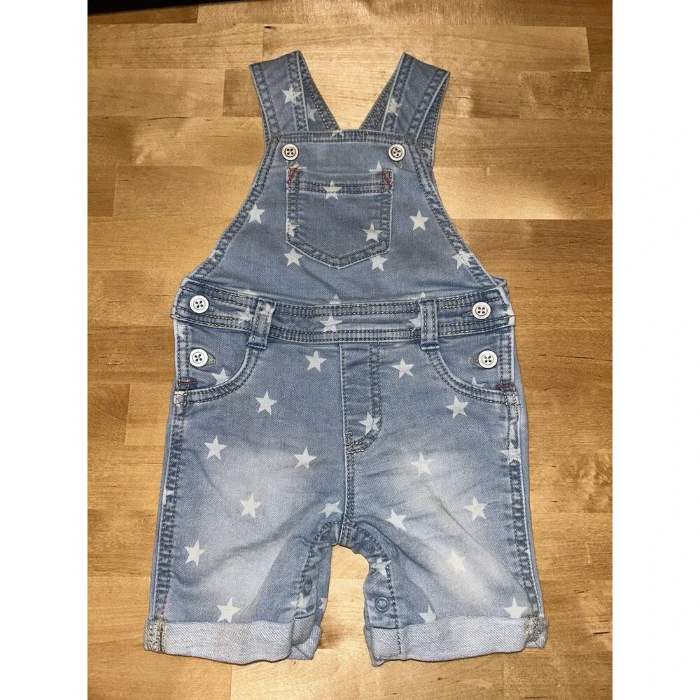 Baby Girls First Impressions Demin Star Overalls Size 6-9 Months